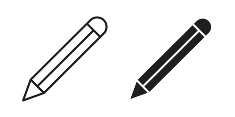 Pencil icons set. Pixel Perfect scalable icons.