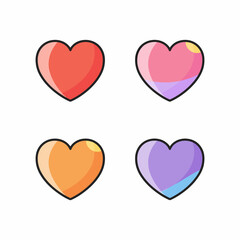 Colorful Love Heart Emoji for Expressing Affection and Happiness