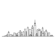 Fototapeta premium Minimalist hand drawn city skyline sketch