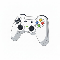 white video game controller or gamepad isolated clip art illustration
