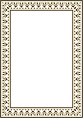 Obraz premium Classic Greek black and gold square ornament. Vector pattern, ancient Hellenic rectangle. European border.
