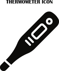 Thermometer vector icon showing temperature measurement in a simple, modern line style