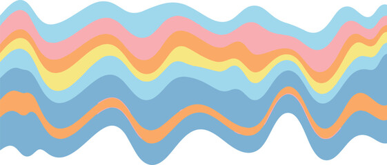 Colorful Abstract Wavy Shapes on White background