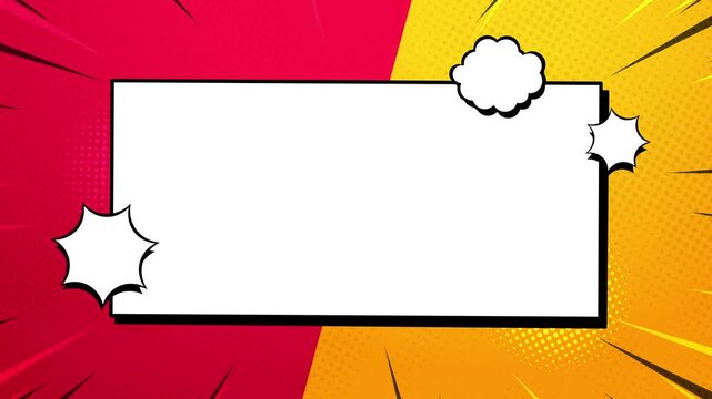 Colorful comic style animation background. Retro pop art cartoon design background. Perfect for pop art intros, funny promo videos, and energetic motion graphics.