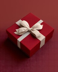 valentine gift box with ribbon
