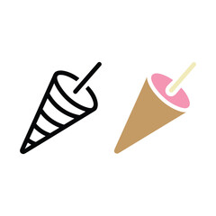 Ice Cream Cone Icon Vector Set