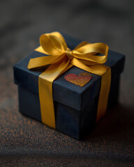 valentine gift box with ribbon minimal style