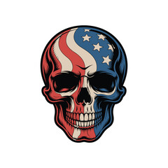 American Flag Skull Vector Artwork