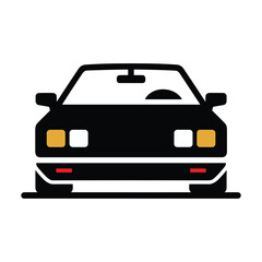 Front View Sports Car Vector Icon