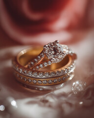 wedding ring close up romantic atmosphere