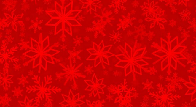 Seamless christmas background with red snowflakes pattern, creating a festive and elegant backdrop for holidaythemed designs and decorations on a red surface