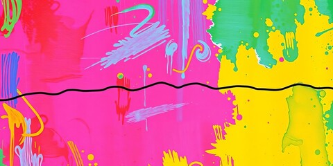 A hand-drawn, irregular dashed and wavy line, suggesting uncertainty or instability,  squiggly line,  abstract art