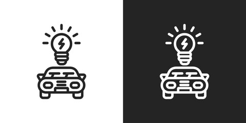 Fototapeta premium Smart Energy Icon In Black And White Line Style