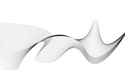 Abstract black and white line art background with flowing wave design and elegant minimalism for modern projects