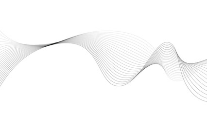 Abstract flowing lines creating a dynamic wave pattern on a clean white background artwork