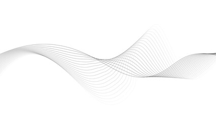 Abstract Wave Background with Thin Lines in Black and White for Creative Design