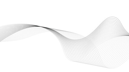Abstract wavy lines in monochrome minimalist style conveying flow and dynamic movement on white background
