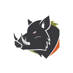 Wild Boar Head Mascot Logo – Fierce Animal Emblem Design
