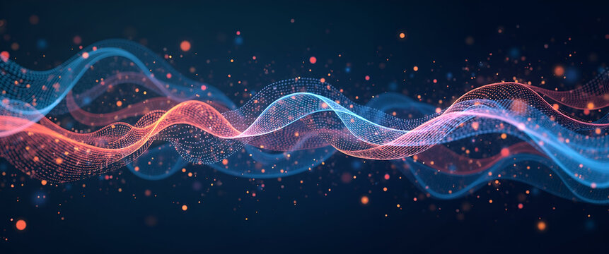 A creative representation of digital business models in a seamless flow of lines and colors, designed for easy adaptability and featuring enough space for branding or text.