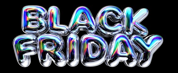 Black Friday text illustration pulses with bold sharp lines sparking excitement and urgency