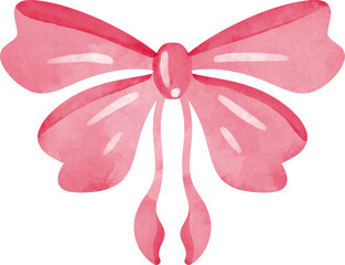 ribbon bow watercolor illustration