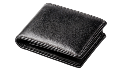 Black Leather Wallet with Multiple Card Slots and Zippered Compartment for Men and Women Fashion Accessories Isolated on White Background