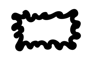 Bold black abstract frame with thick wavy edges