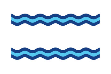 Blue wavy horizontal lines on white background