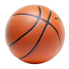 Obraz premium Close up view of a textured orange basketball against a transparent background
