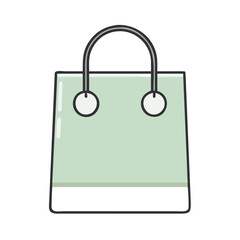 Green shopping bag icon with round handles