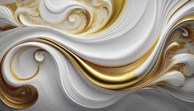 abstract image showing a swirling pattern of white gray and gold colors texture
