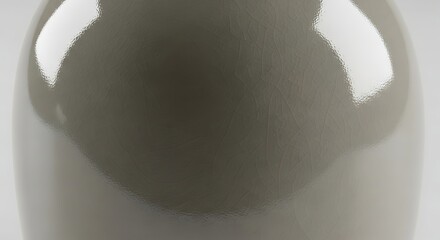 Close-up of a Sleek, Dark-Colored Vase with Smooth Reflections.