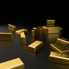 gold bars on black background