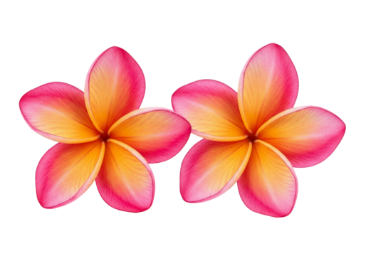 Two Tropical Frangipani Flowers with Transparent Background for Floral Designs and Summer Projects - Powered by Adobe