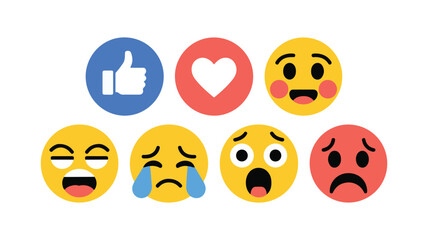 Fototapeta premium Colorful Easter eggs with happy and cheerful smiley faces vector icons set