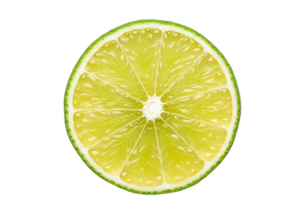 Fresh Lime Slice with Transparent Background for Culinary and Design Projects