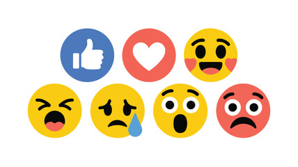 Colorful Easter eggs with happy and cheerful smiley faces vector icons set