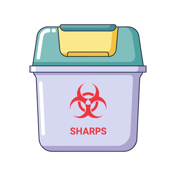 Biohazard sharps container for safe disposal in healthcare settings  