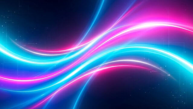 Abstract Neon Light Trails with Vibrant Colors and Dynamic Motion. - Powered by Adobe