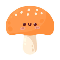 Cute Orange Mushroom Character Illustration