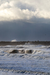 Scheveningen Beach on a cold windy day