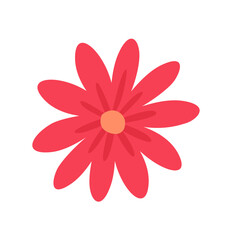 red flower on white background