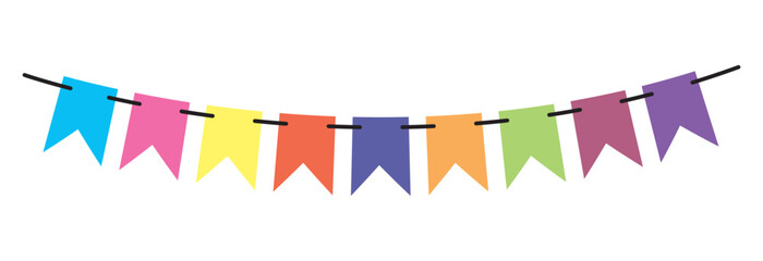 Obraz premium Bunting flags banner best for Birthday party and carnival garland decoration.