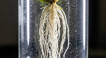 Close-Up of Plant Roots in Water Highlighting Growth and Natural Beauty