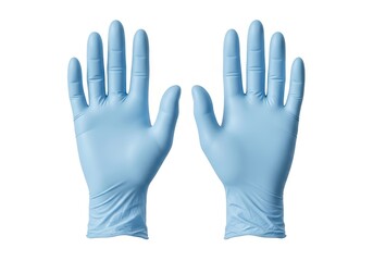 Obraz premium Medical nitrile gloves with two blue surgical gloves isolated on a white background