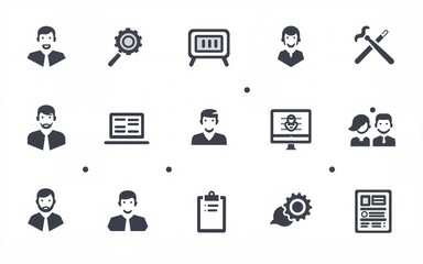 Business training and workshop excellent icons collection in two different styles. High quality