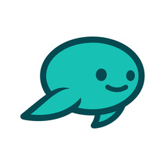 Cute cartoon tadpole swimming, isolated on