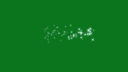 Magic glitter sparkle line with white shimmering particles, glitter sparkle trail on green screen, glittering confetti trails and sparkling doodle stars forming a smooth luxury light. 4k