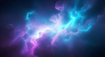 Cosmic cloudscape with vibrant hues of magenta and teal