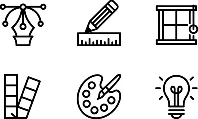 Fototapeta premium Collection of graphic design line icons